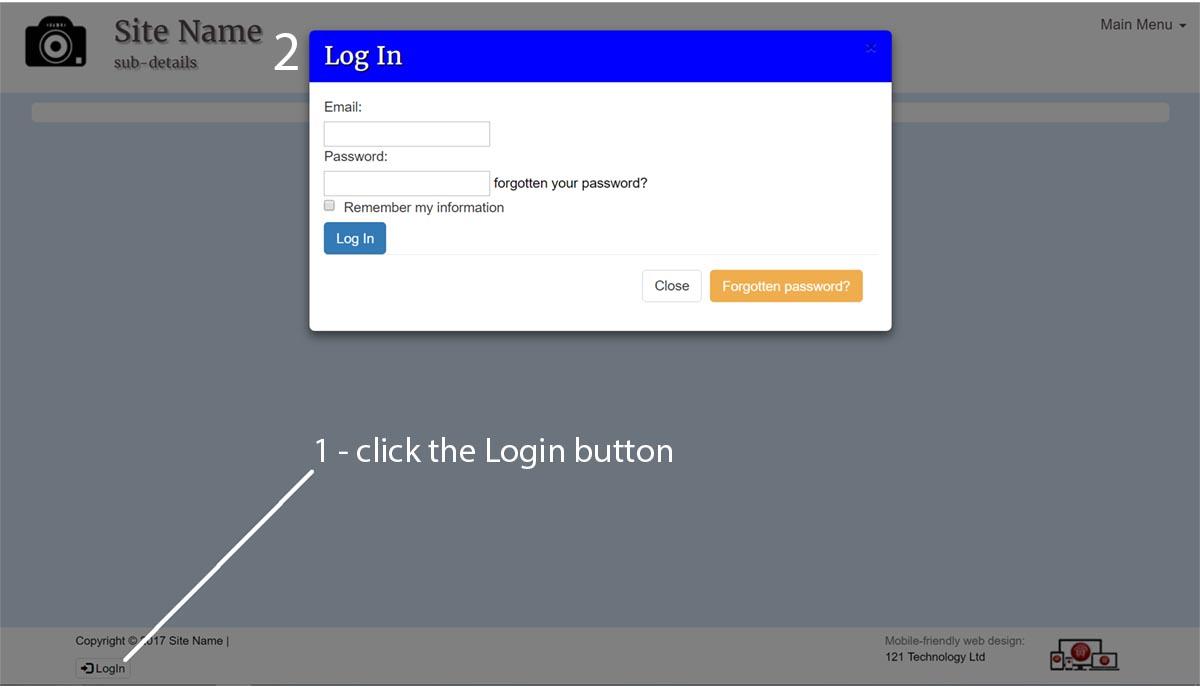 getting started with your template and logging in