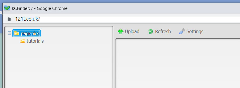 folder name appears in your web space